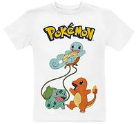 Pokémon Kids - Original Trio Unisex T-Shirt Bianco 116 100% Cotone
