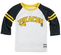 Pokémon Kids - Pikachu 025 Unisex Maniche Lunghe Nero/Bianco 134/140 100% Cotone Regular