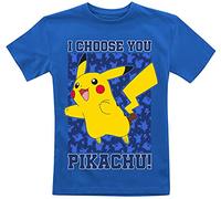 Pokémon Kids - Pikachu I Choose You Unisex T-Shirt Blu 116 100% Cotone
