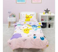 Pokemon Lenzuolo Copripiumino Singolo Pink 135cm x 200cm Polycotton