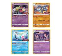 Pokémon Lost Origin - Set di 4 carte promozionali (inglese) | Gengar, Finneon, Machamp & Comfey | Build & Battle Kit Promos + Heartforcards® Protezione spedizione