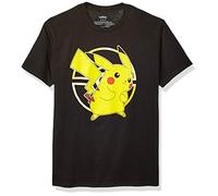Pokemon - Maglietta da Uomo Gold Pokeball Pikachu Active, Nero, 3XL