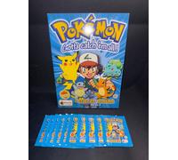 Pokemon Merlin Sticker Album Series 2 Empty + 10 Sealed Booster Packs Topps 2000