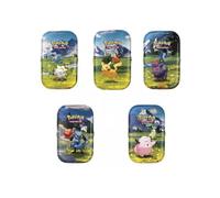 Pokémon Mini confezione di latta - 50 carte assortite, 1 ultra rara casuale e moneta da gioco