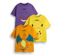 Pokemon Multicolore Pikachu, Charazard & Gengar Confezione multipla da 3 magliet