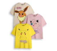 Pokemon Multicolore Pikachu, Eevee & Jigglypuff Confezione multipla da 3 magliet