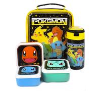 Pokemon Multicolore Pikachu & Squirtle Lunch Bag, Lunch Box e Set di Bottiglie R