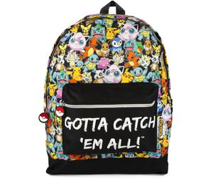 Pokemon Nero Multi Character Print & Gotta Catch Em All Zaino Unisex Bambini