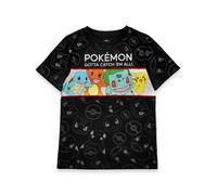 Pokemon Nero Multi Character T-shirt a maniche corte Ragazzi