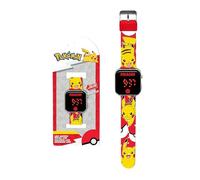 Pokémon Orologio Digitale a LED, Orologio per Bambini con Cinturino Regolabile, Funzione Ora e Data, Regalo per Ragazzi (Rosso)