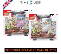 Pokemon Ossidiana Infuocata OBSIDIAN FLAMES 2X BLISTER Eevee Cosmo Holo 2023 Tcg