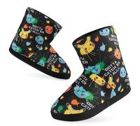 Pokémon Pantofole Bambino - Ciabatte da Casa Pantofola Mocassino Stivaletto Antiscivolo Per Bambini Pikachu (Nero/AOP, 35-36 EU)