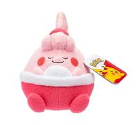 Pokémon Peluche 12 cm Sleeping Happiny - Rosso/Rosa - Peluche ufficiale per bambini dai 2 anni in su