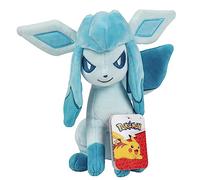 Pokémon Peluche Glaceon da 20,3 cm, con licenza ufficiale, statuetta dell'evoluzione di Eevee, autentico peluche imbottito, calza di Natale per bambini, ragazzi e ragazze, 2+