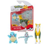 Pokémon Personaggi 5-8 cm, 3-Pack - Boltund Machop & Squirtle - Giochi Nuovo 2022 - Figurine Action Figure - Licenza Ufficiale Giocattoli