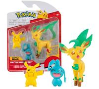 Pokémon Personaggi 5-8 cm Pikachu Wynaut & Leafeon 3-Pack - Giochi Nuovo 2022 - Figurine Action Figure - Licenza Ufficiale Giocattoli