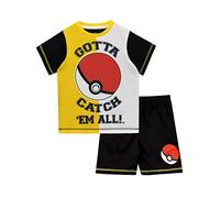 Pokémon Pigiama a Maniche Corta per Ragazzi Pokeball Nero 9-10 Anni