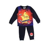 Pokemon - Pigiama a maniche lunghe per ragazzi, 2 pezzi, con Pikachu, età 3-12 anni, Marina Militare, 9-10 Years