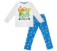 Pokemon Pigiama a maniche lunghe Pikachu Ragazzo e Ragazza Unisex, bianco, 152