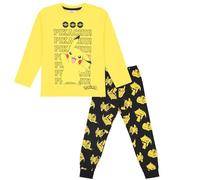 Pokemon Pigiama a maniche lunghe Pikachu Ragazzo e Ragazza Unisex, giallo., 128