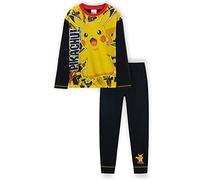 Pokemon Pigiama Bambino a Maniche Lunghe (Nero/Giallo 7-8 Anni)
