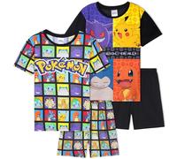 Pokemon Pigiama Bambino e Ragazzo, 2 Pacco Pigiami Estivi Bambini Manica Corta, Abbigliamento da Casa Anime, Idee Regalo (4-5 Anni, Multi)
