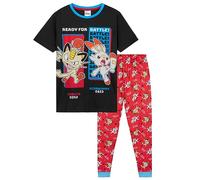 Pokémon Pigiama Bambino - Pigiama Ragazzo a Maniche Corte e Pantalone Lungo 4-14 Anni - Pigiama Pikachu Idea Regalo (Nero/Rosso, 5-6 Anni)
