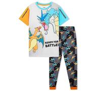 Pokémon Pigiama Bambino - Pigiama Ragazzo a Maniche Corte e Pantalone Lungo 4-14 Anni - Pigiama Pikachu Idea Regalo (Grigio/Nero, 13-14 Anni)