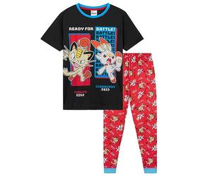 Pokémon Pigiama Bambino - Pigiama Ragazzo a Maniche Corte e Pantalone Lungo 4-14 Anni - Pigiama Pikachu Idea Regalo (Nero/Rosso, 9-10 Anni)