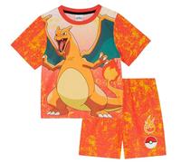 Pokémon Pigiama Corto Charizard Retro, Rosso, 6-7 Anni 122cm