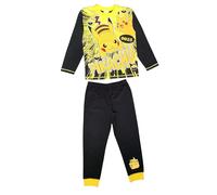 Pokémon Pigiama per bambini con Pikachu, set da 2 pezzi, abbigliamento da notte, nero/giallo, età 5-12 anni, Marina Militare, 9-10 Years