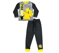 Pokémon Pigiama per bambini con Pikachu, set da 2 pezzi, abbigliamento da notte, nero/grigio, età 5-12 anni, Nero , 9-10 Years