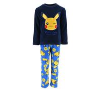 Pokémon Pigiama per Ragazzi, Set 2 Pezzi con Maglietta e Pantaloni Lunghi, Motivo Pikachu Pigiama in Morbido Pile, Taglia 4 Anni | Blu