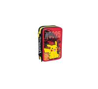 Seven astuccio 3 Zip Pokémon Pikachu 025, Flame Scarlet