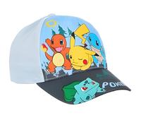 Pokemon Pikachu Cappellino da baseball per bambini, taglia 52, 54, blu o giallo, Blu, 52