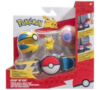 Pokémon Pikachu Clip 'N' Go Belt Set - Include cintura a tema e figura da battaglia Pikachu da 5,1 cm con palla Heal e accessori Quick Ball