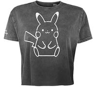 Pokémon Pikachu Donna T-Shirt Grigio 100% Cotone Largo