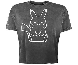 Pokémon Pikachu Donna T-Shirt Grigio M 100% Cotone Largo