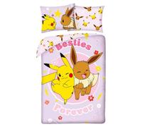 POKEMON Pikachu Eevee BESTIES FOREVER - Set di biancheria da letto Copripiumino