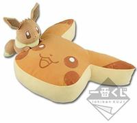 Pokemon Pikachu Eevee Eievui Pancake Cuscino Marrone Banpresto Ichiban Kuji...