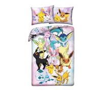 POKEMON Set Letto Pikachu EVOLUTIONS Poliestere COPRIPIUMINO 140x200 POK-1169BL