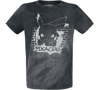 Pokémon Pikachu - Graffiti Unisex T-Shirt Nero 100% Cotone Regular