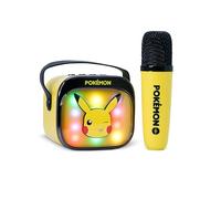 Pokemon Pikachu Mini altoparlante per karaoke wireless a LED con microfono Bluetooth, giallo, luci che cambiano colore