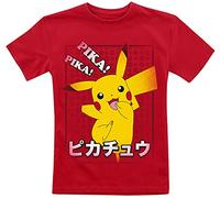 Pokémon Pikachu - Pika, Pika! Bambino T-Shirt Rosso 122/128 100% Cotone