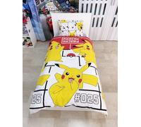 Pokemon Pikachu Set 2 pezzi Letto Singolo Copripiumino Federa Cotone Reversibile