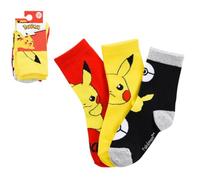 Pokémon Pikachu Set 3 Paia Calzini Bambino Cotone Invernali Poké Ball