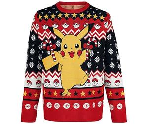 Pokémon Pikachu Uomo Christmas Jumper Multicolore 100% Acrilica Regular
