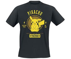 Pokémon Pikachu Uomo T-Shirt Nero L 100% Cotone Regular