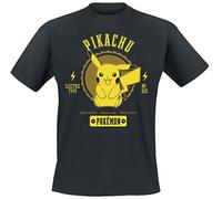 Pokémon Pikachu Uomo T-Shirt Nero M 100% Cotone Regular