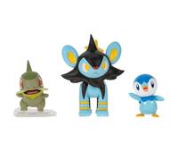 Pokémon PKW3043 - Set di figure da battaglia, Milza, Plinfa, Luxio, personaggi ufficiali